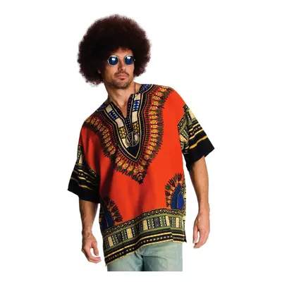 Rubies mens Heroes and Hombres Mens Hippie Shirt Wig adult sized costumes Orange Standard US