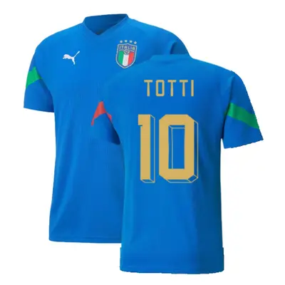 (S) Italy Player Training Jersey (Blue) (TOTTI 10)