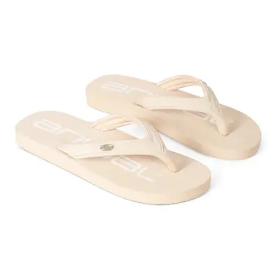 (8 UK, Beige/White) Animal Womens/Ladies Logo Recycled Flip Flops