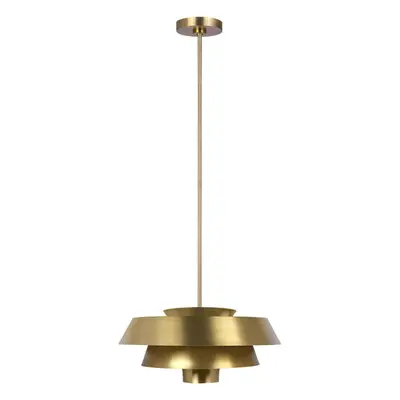 1 Bulb Ceiling Pendant Light Fitting Burnished Brass LED E27 60W Bulb