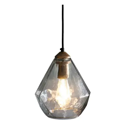 Ceiling Pendant Light Antique Gold Paint & Clear Glass 10W LED E27