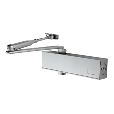 Heavy Duty Overhead Door Closer with Backcheck Variable Power Size 6 Silver