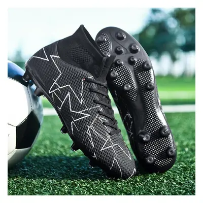 (black, 47) Fashion Unisex Soccer Shoes Football Cleats Soccer Ankle Boots Youth Training Sneake