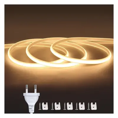 (warm white, 16M) High Bright Eu 220v Cob Led Strip Lights Cri Ra90 Waterproof Outdoor Garden La