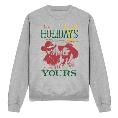 (M, Sport Heather) Yellowstone Unisex Adult My Holidays Are All Yours Christmas Sweatshirt