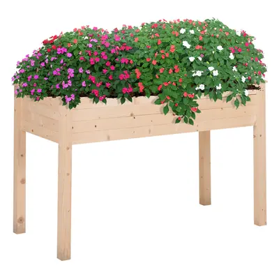 Outsunny Raised Wood Garden Bed Planter Vegetables Grow Flower Herbs Box Kit