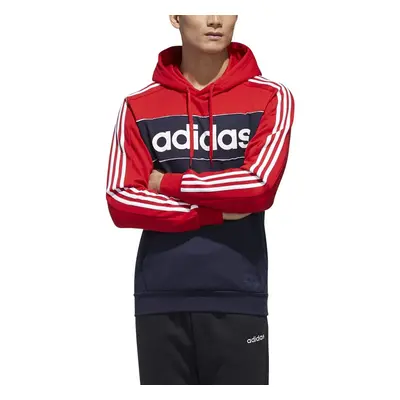 adidas mens Essentials Hooded Sweatshirt Scarlet/ Ink/Scarlet Large