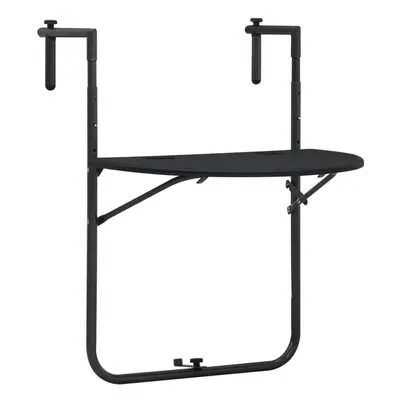 vidaXL Hanging Balcony Table Black 60x64x83.5cm Plastic Rattan Look Stand