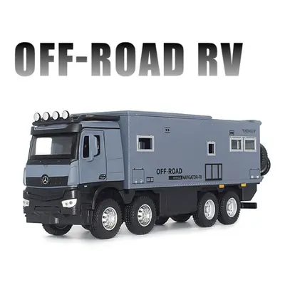 (Gray) 1/28 NOMADISMs Arocs Unimog Alloy Motorhome Touring Car Model Diecast Metal Toy Off-road 