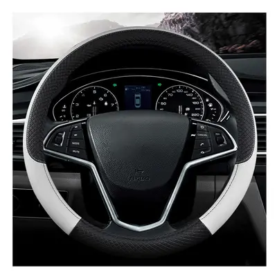 (White) Auto Steering Wheel Cover Universal Volant Braid on the Steering-wheel