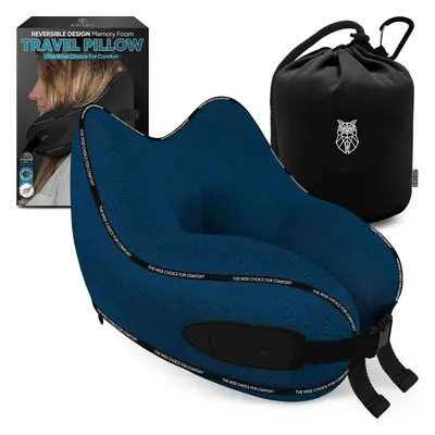 (Adult Small, Navy) Travel Pillow Memory Foam Neck Cushion Flight Pillow Support Neck Travel Pil