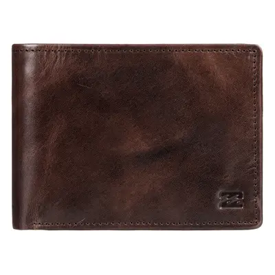 Billabong Bifold Leather Wallet with CC, Note, Coin Pockets ~ Vacant choc