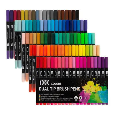 (100-Colors) 72/100-Colors Dual Tip Brush Pens for Painting