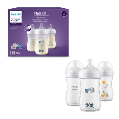 Avent Natural Response Baby Gift Set, Natural Response Baby Bottles ml with T3 (1 m+ Teats), SCY