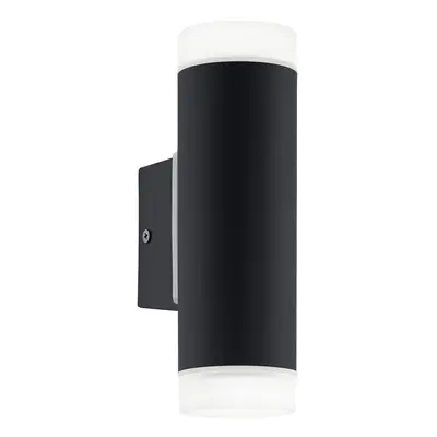 IP44 Outdoor Wall Light Black Up & Down Light x 5W GU10 Bulb Porch Lamp