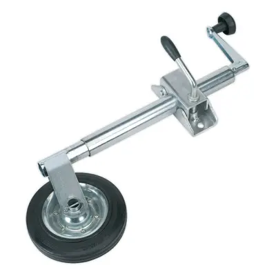 Heavy Duty Jockey Wheel with 35mm Clamp - 150mm Solid Wheel - Zinc Plated