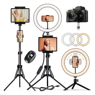 (72 inch) 12" Ring Light for Tablet holder,72" Ring Light with Tripod Stand & Phone Holder & Ipa