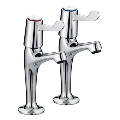 Bristan VAL HNK C CD Value Lever High Neck Pillar Kitchen Sink Taps with 3" (76mm) Levers, Chrom