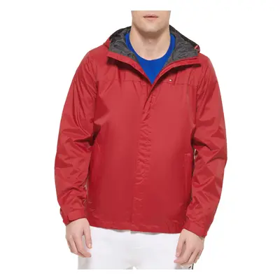 Tommy Hilfiger Mens Lightweight Breathable Waterproof Hooded Jacket Red 3X