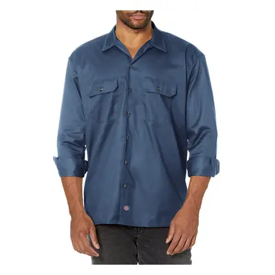 Dickies mens Big-tall Long-sleeve work utility button down shirts Nav