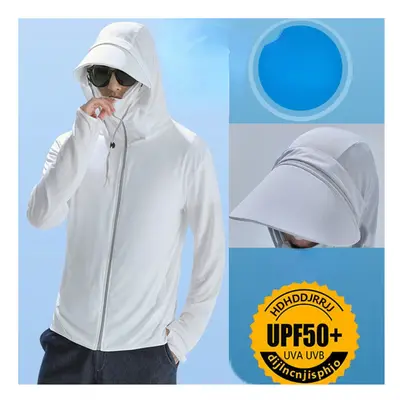 (XL(65-80kg), 6) Professional Fishing Hoodie With Mask Anti-UV Sunscreen Sun Protection Clothes 