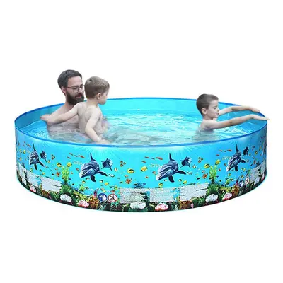 (183x38cm) Portable Inflation-free Hard Plastic Swimming Pool Folding Pool Family Swimming Pool 