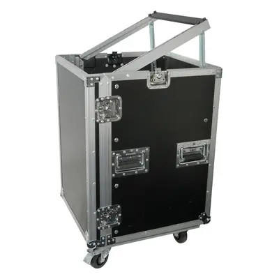 19" 16U Equipment Rack With Wheels Patch Panel Mount Case PA DJ Mixer Amp Audio