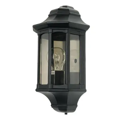 Outdoor IP44 Bulb Half Lantern Wall Porch Light Black LED E27 60W