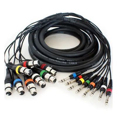 PRO 2.5m Way 6.35mm Stereo Jack to Pin XLR Female Loom Cable Audio Snake