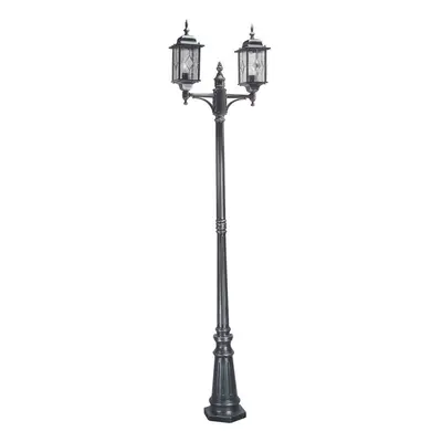 IP43 Lamp Post Leaded Glass Weatherproof Black Silver LED E27 100W