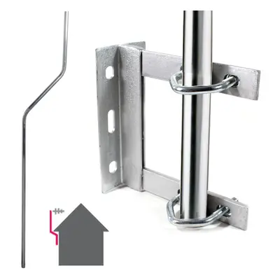 GALVANISED TV Aerial Wall Mounting Kit Cranked Offset Pole Mast Outdoor Bracket