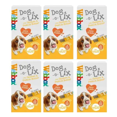 Webbox Dog-e-Lix Treats Variety Pack Chicken & Peanut Butter (36 Treat Sachets) Jelly Snacks for