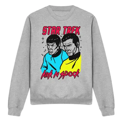 (L, Sport Heather) Star Trek Unisex Adult Kirk & Spock Sweatshirt