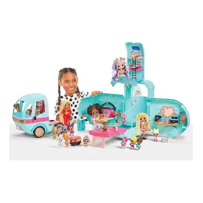 OMG Glam N' Go Camper Playset with 50+ Surprises and Play, Fully Furnished with Pool, Water Slid