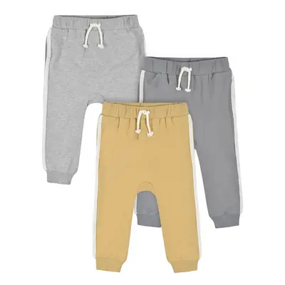 Gerber Baby Boy's Toddler 3-Pack Jogger Pants Mustard and Grey 5T