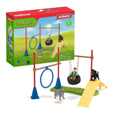 Schleich Farm World, Farm Toys for Girls and Boys Ages 3-8, 14-Piece Playset, Puppy Agility Trai