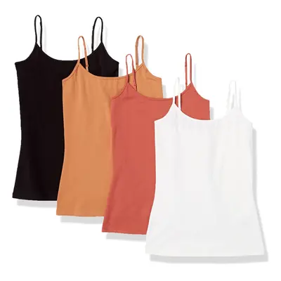 Amazon Essentials Women's Slim-Fit Camisole Pack of Caramel/Terrac