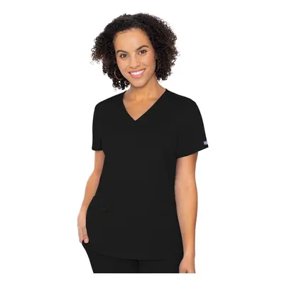 Med couture Touch Womens V-Neck Knit Back Top Black XX-Large