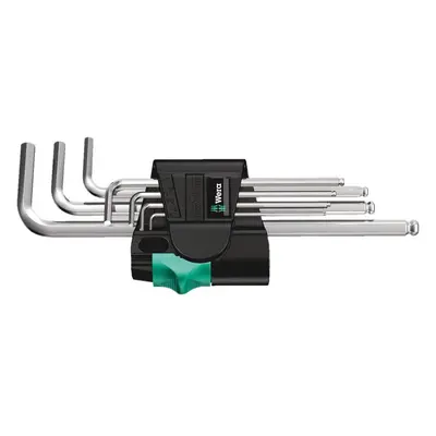 Wera Hex-Plus Key Set PKL/7 SM N High Torque with Ball-end, Metric Long Chrome Plate, 1.5 mm-6 m