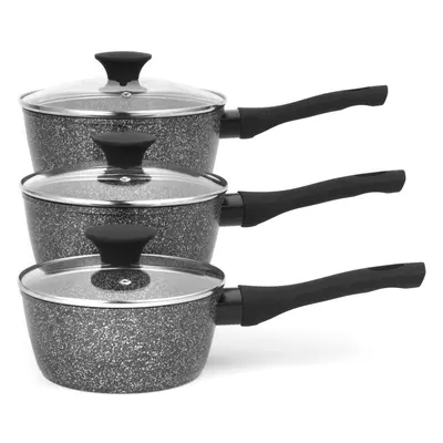 (3-Piece Set, Saucepan) Saucepan Set â 3-Piece, 16cm, 18cm, and cm, x Tougher Non-Stick