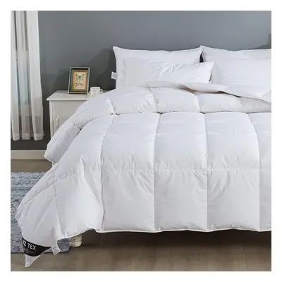 (King(220x230cm), 13.5 Tog) King Size Duvet - 13.5 Tog Luxurious 50% Goose Feather & 50% Down Qu