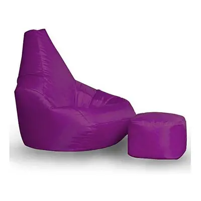 (Purple) Bonkers Player Combo Bean Bag with Foot Stool