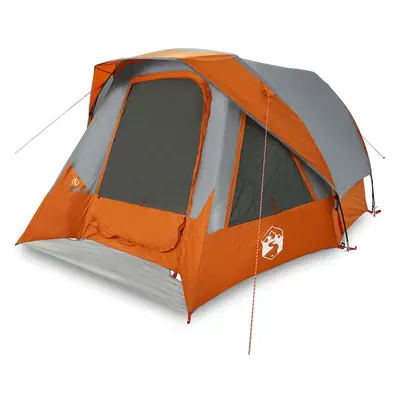 (grey and orange, x x cm) vidaXL Camping Tent Cabin 4-Person Green Waterproof tent camping shelt