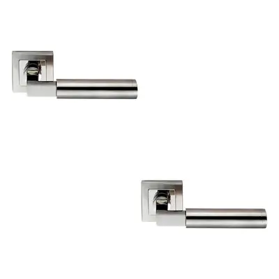 2x PAIR Square Cut Mitred Bar Handle Concealed Fix Polished & Satin Steel