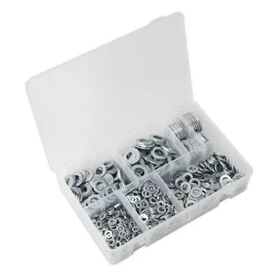 1070 Piece Form A Flat Washer Assortment - M5 to M16 - Partitioned Storage Box