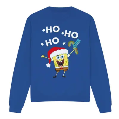 (L, Royal Blue) SpongeBob SquarePants Unisex Adult Ho Ho Ho Merry Christmas! Sweatshirt