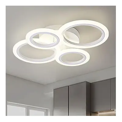 (Four-ring white 50W three-color dimming) Nordic Hall Ceiling Lamp, Bedroom Lamp, Dining Room La