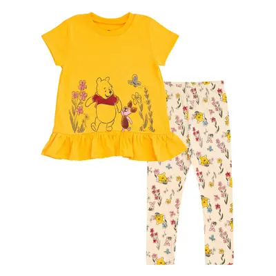 Disney Piglet Winnie the Pooh Toddler Girls T-Shirt and Leggings Outfi