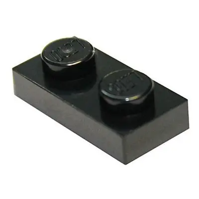 LEGO Parts and Pieces: Black 1x2 Plate x100