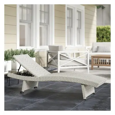 Outsunny PE Rattan Sun Lounger with 4-Level Adjustable Backrest, Grey